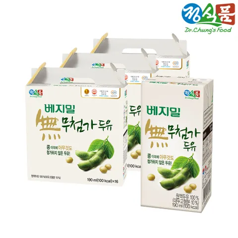 [  ][정식품]베지밀 무첨가 두유 190mlx48팩