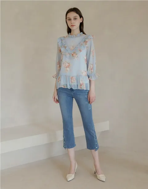 [현대백화점] [손정완] 브이라인 쉬폰 블라우스 ZDR2222011