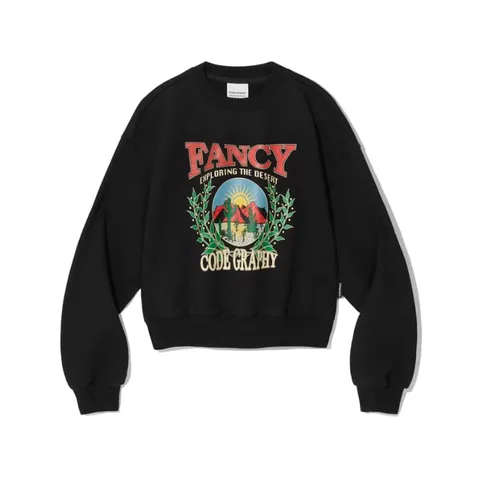 코드그라피 우먼 헤비웨이트 FANCY 크롭 맨투맨 블랙 CBDSWTL452BK +할인쿠폰