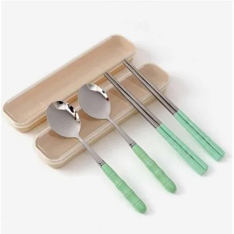 휴대용 DD14HU19 수저 2세트(그린) 휴대용숟가락 개인수저통