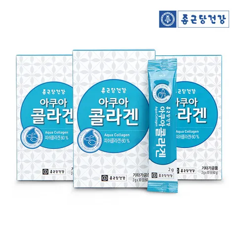 [종근당건강] 아쿠아 콜라겐 30포 3박스(3개월분)