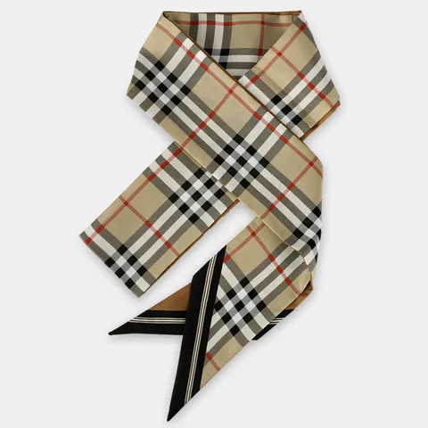[버버리] 22 F/W 빈티지 체크 로고 실크 트윌리 스카프(베이지) 8028950 A7026 +할인쿠폰
