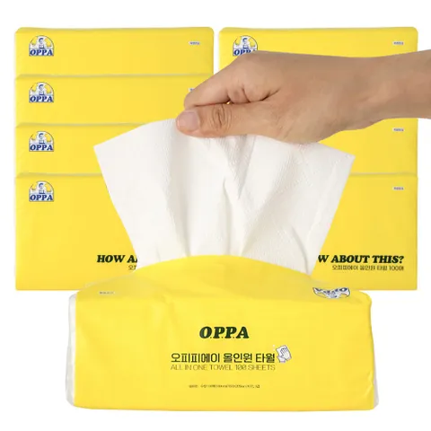 [O.P.P.A] 오피피에이 펄프원단 3겹 올인원 타월 100매 9개입