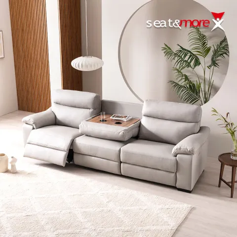 [시트앤모어]시저 4인용 리클라이너 소파 - 쿨그레이