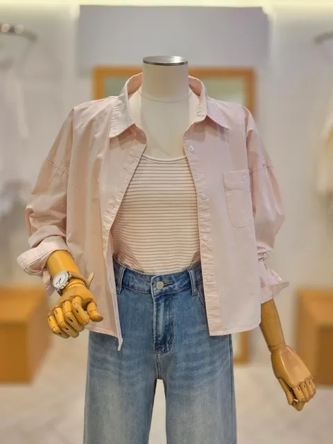 [현대백화점] [레코브] 스트라이프 민소매 탑 세트 카라 셔츠 (LC31F4NB520S) +할인쿠폰