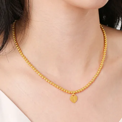 [한국귀금속보석거래소] 24K 순금 목걸이 진주볼 하트 18.75g+18K 잠금장식