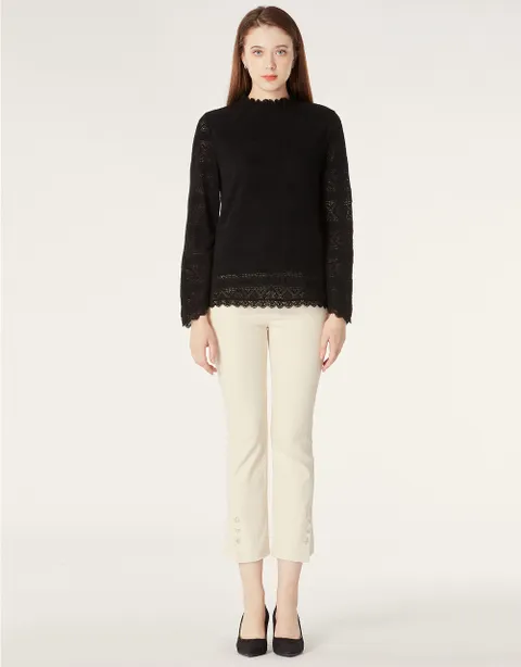 [현대백화점] [손정완] 레이스 기모 블라우스 ZDR3434041