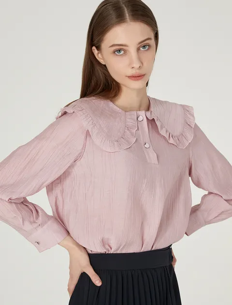 [현대백화점] 더레니본 크링클  블라우스 RE21C3BL701