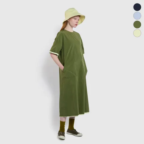 [JAJU/자주] 여 사각사각 스티치 반팔 원피스 4종택1