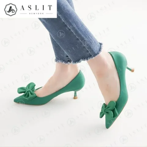 [애슬릿] 리본 스틸레토 여성 펌프스 미들 힐 봄 구두 +할인쿠폰