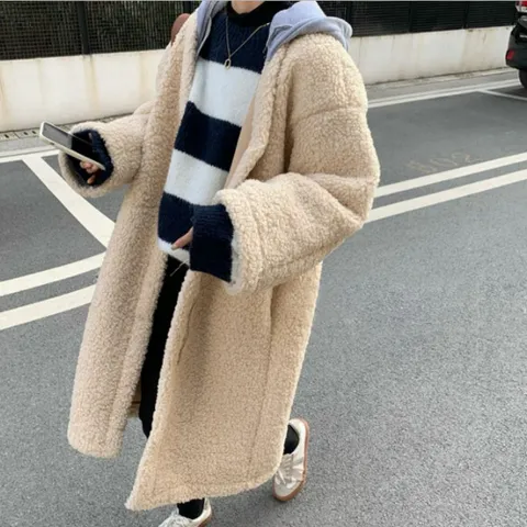 자켓 재킷 점퍼 양털 롱 후드코트 뽀글이 후리스 여성 +할인쿠폰