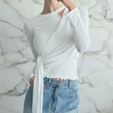 |KSTA88C|여성 쇄골 컷 레이어드 비스티티 랩 스타일 티셔츠