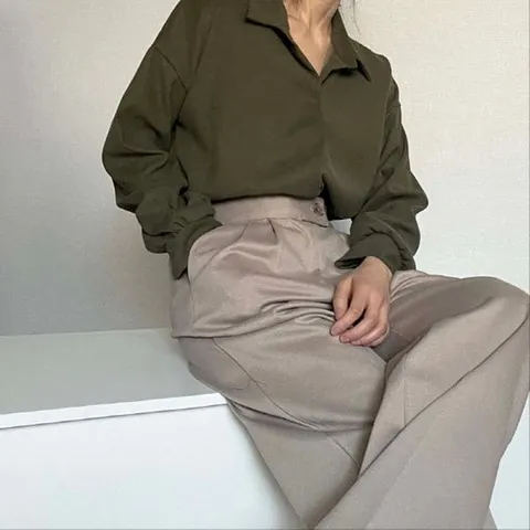 [하프클럽/옷자락]여자 겨울 피치 내츄럴 기본 셔츠 블라우스