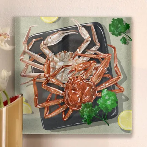 아트박스/꾸밈 af160-폼아크릴액자38CmX38Cm_해산물일러스트
