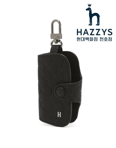 [현대백화점] [헤지스ACC] HJHO5F838BK [KINGTON] 5/7버튼 호환 블랙 로고패턴 소가죽 키홀더 +할인쿠폰