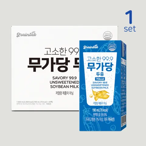 그레인랩 고소한99.9 무가당두유 40팩 x 1박스