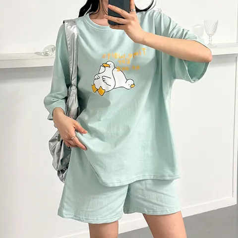 H스타일(SET)타임오리세트 여름 여성 트레이닝복세트 츄리닝셋트 반바지셋업 홈웨어  데일리룩 +할인쿠폰