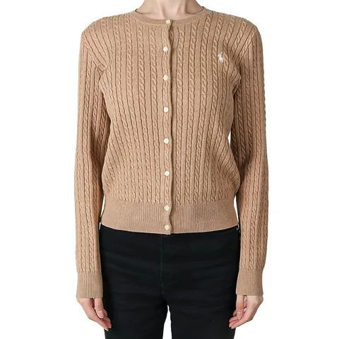 폴로랄프로렌 25FW 여성 미니 케이블 가디건 카멜헤더 성인사이즈 313543047 082 L-XL +할인쿠폰