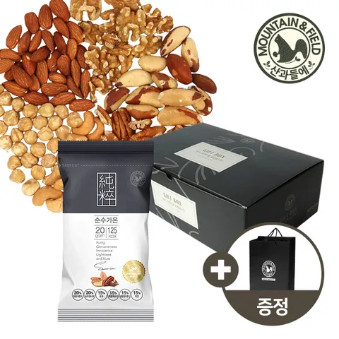 [산과들에] 견과만담은 하루견과 순수가온 50봉 견과류 명절선물세트+쇼핑백