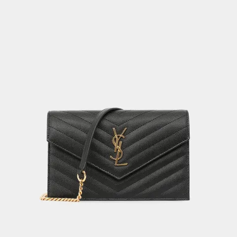 생로랑 모노그램 마틀라쎄 엠벨롭 체인 여성 숄더백 742920 BOW01 1000 +할인쿠폰