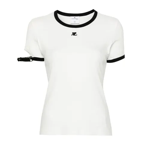[꾸레쥬] 24SS 로고 자수 버클 티셔츠 124JTS117JS0070 0098