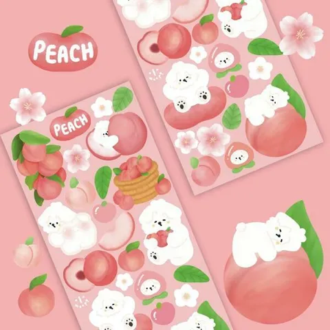 아트박스/우피 [우피] 피치 슈밍 복숭아 스티커