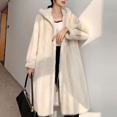 [유어하젤] 르샤펠 밍크퍼 후드 롱코트_W3651 - 현대Hmall