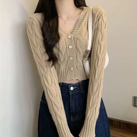 여성용 간절기 크롭 긴팔 가디건 예쁜 카디건 +할인쿠폰
