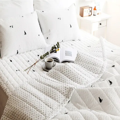 COOL ∼ 쿨링감 넘치는 시어서커 치코 여름이불 홑이불+SS패드+베개커버1장 SET 4color