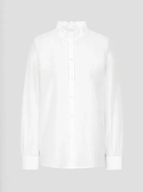 [현대백화점] [빈폴레이디스](BF5X64C550) 넥 러플 슬림 블라우스 - 아이보리 +할인쿠폰