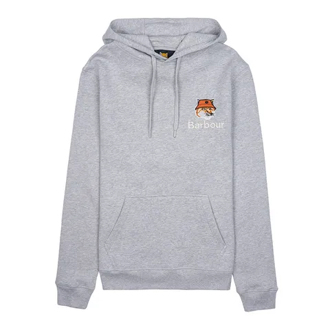 [바버 X 메종 키츠네] 폭스헤드 패치 후드티셔츠 MOL0569 GY52 +할인쿠폰