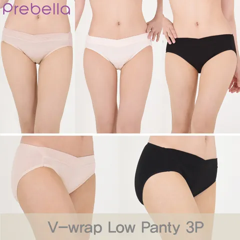 프레벨라 브이랩 로우 면임부팬티 3종 세트(숏팬티  95/100/105  3color  산전산후 겸용)