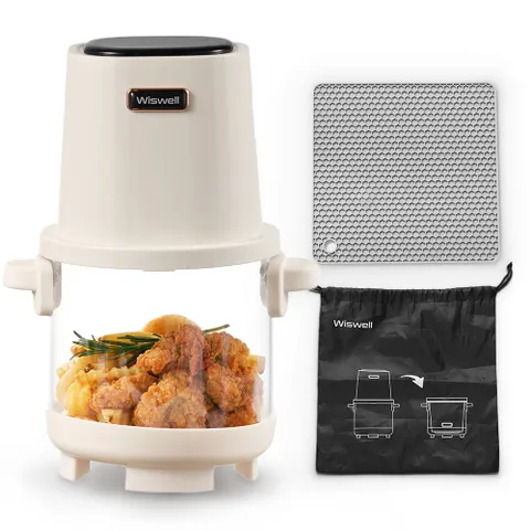 위즈웰 글로시 에어프라이어 1.8L WTA8180 1인용 유리 소형 미니 자취생 후라이기 프라이기 후라이어