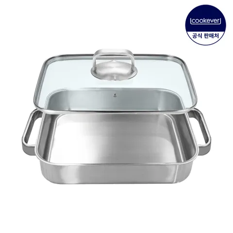 통3중 직사각팬 32cm 풀세트 (유리커버 포함)