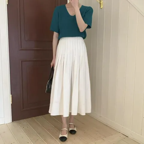 아트박스/신상오픈런 카개어 긴치마 밴딩 여성 플레어 린넨라이크 +할인쿠폰