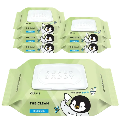 슈퍼대디 미스터펭 비데 더클린 캡형 60매 6입