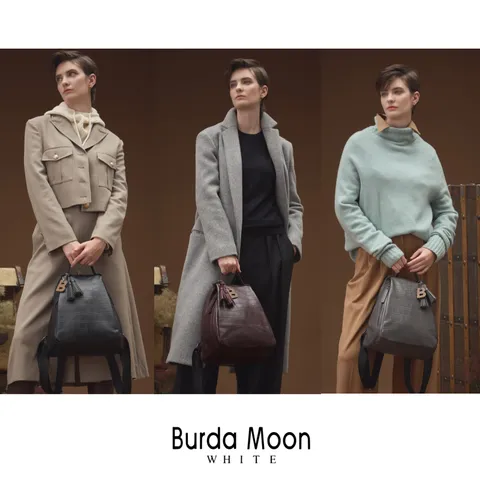 [Burda Moon]부르다문화이트 리얼소가죽 백팩1종+태슬키링 +무이자5개월