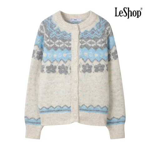 [현대백화점] [르샵] BP9KC024A 울 터치 플라워 자가드 니트 가디건 +할인쿠폰