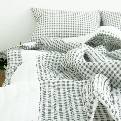 바숨 스몰체크 시어서커 여름이불 퀸(Q)