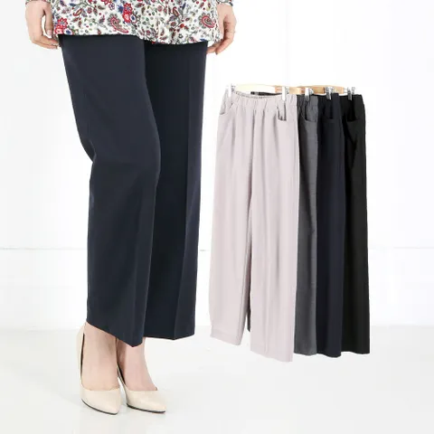 엄마옷 모슬린 엄마옷 데일리 밴딩 와이드 팬츠 613HJK296 중년여성/50대/60대/70대/빅사이즈/할머니옷/마 +할인쿠폰