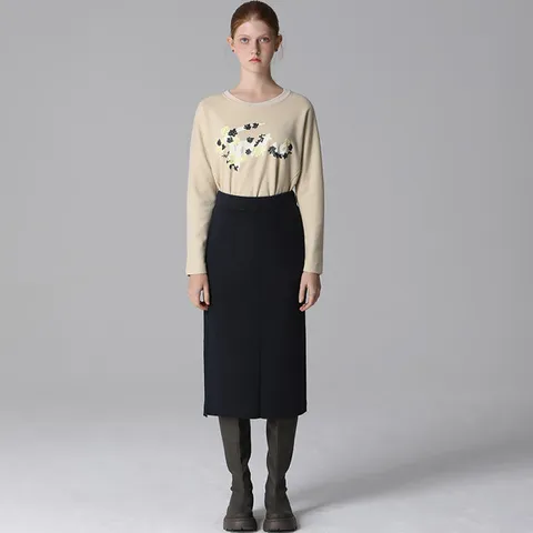 [하프클럽/르오트]유니크 골지니트 스커트-사이즈 5588다양