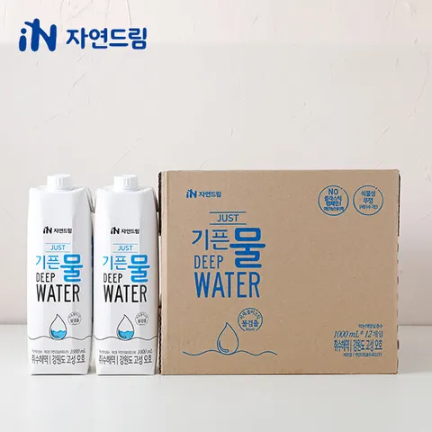 [  ][행사] 자연드림 JUST 기픈물 1000ml x (36개입) (멸균종이팩/해양심층수)