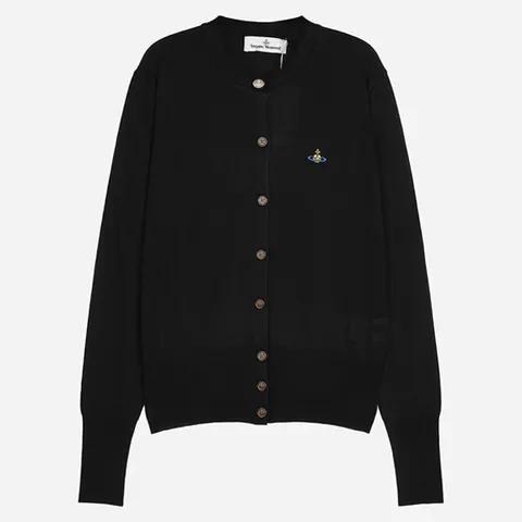 [비비안 웨스트우드]5S 1803002P Y001A N402 베아 여성 로고 가디건 블랙 +할인쿠폰 +무이자3개월