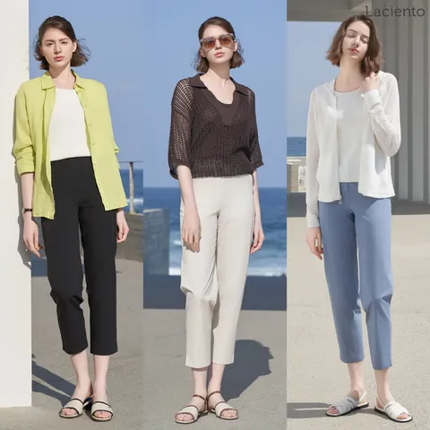 [ ★핫썸머 트렌드 런칭 초특가★]라씨엔토 SUMMER 나일론 블렌드 8부 카프리 팬츠 1종