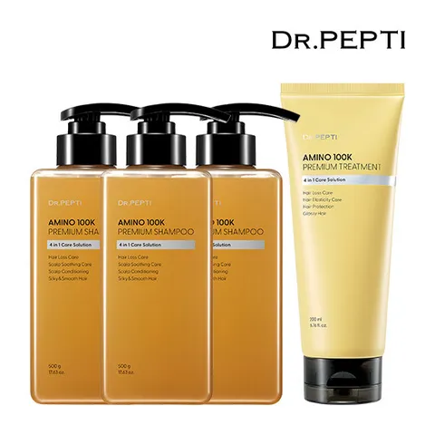 닥터펩티 아미노100K 프리미엄 샴푸 3개+트리트먼트 1개(용기 리뉴얼)