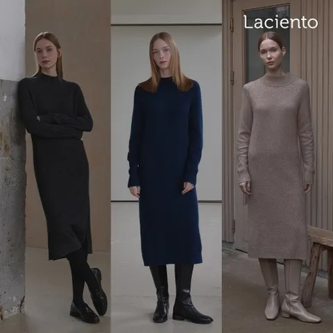 [ ★헤어리 라쿤 울 최초 3만원 인하★][[론칭가 99000원] 라씨엔토 Winter 라쿤 울 블렌드 니트 원피스 1종