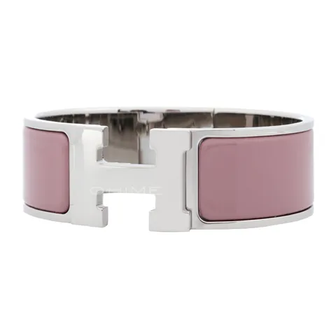 에르메스 팔찌 뱅글 Clic H 클릭클락 로즈우드+실버 (GM사이즈)
