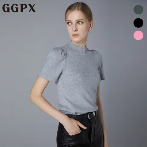 [현대백화점] [GGPX] GO8KP023F 하프 폴라 미니 퍼프 반팔 니트 +할인쿠폰