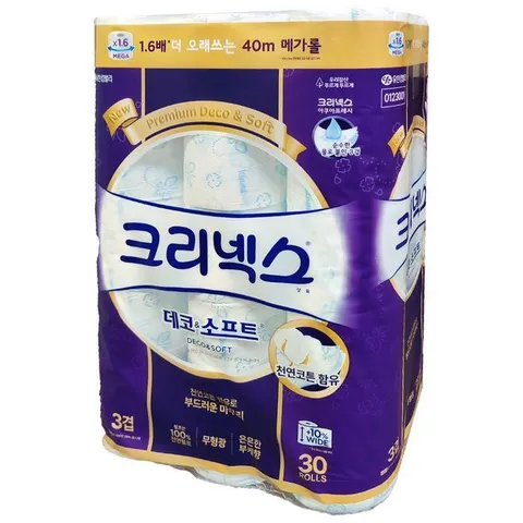 크리넥스 데코 앤 소프트 3겹 화장지 40m (30롤) x 2개 +할인쿠폰