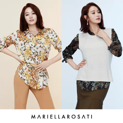 [★핫트렌드!플라워블라우스★]마르엘라 로사티 샤이니플라워블라우스2종+니트베스트 (with 김혜수)
